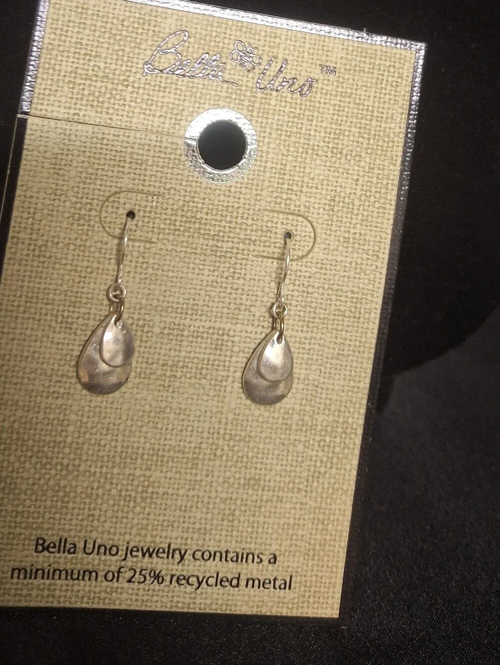Hammered Silver Dangle Earrings